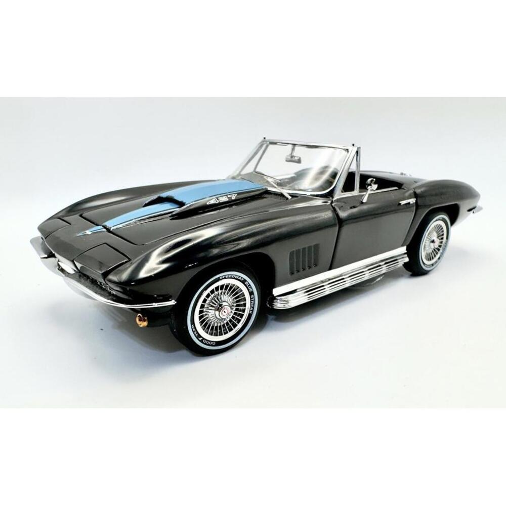FRANKLIN MINT 1967 L88 CORVETTE STING RAY W HARD TOP - BLACK - 1:24